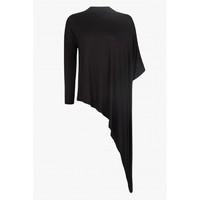 roll neck asymmetric long sleeve