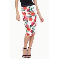 ROSE FLORAL MIDI SKIRT