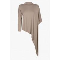 roll neck asymmetric long slee