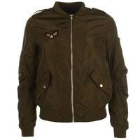 rock and rags badge bomber jacket ladies