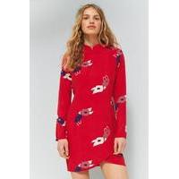 Rolla\'s Bones Floral Long Sleeve Dress, RED