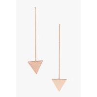 rose gold triangle drop earrings rose gold