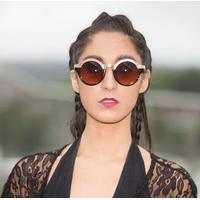 round retro sunglasses tortoiseshell