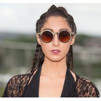 Round Retro Sunglasses - Grey Leopard