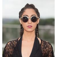 Round Retro Sunglasses - Brown Leopard