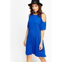 Royal Blue Cold Shoulder Dress