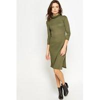 Roll Neck Cut Out Back Dress