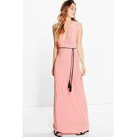 rope tie maxi dress salmon