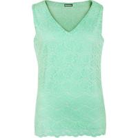 robin floral lace lined vest mint green