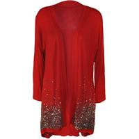 ronnie sparkle detail open cardigan red