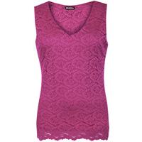 robin floral lace lined vest magenta