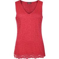 Robin Floral Lace Lined Vest - Cerise