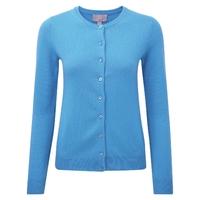 Round Neck Cashmere Cardigan (Greek Blue / 08)