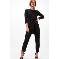 robin tie waist jumpsuit black