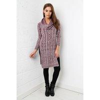 roll neck jumper dress in maroon