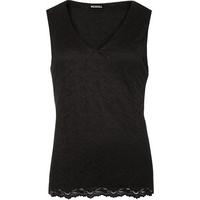 Robin Floral Lace Lined Vest - Black