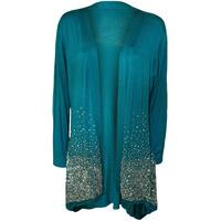 ronnie sparkle detail open cardigan teal