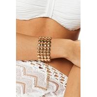 Rogan Gold Metal Bead Bracelet