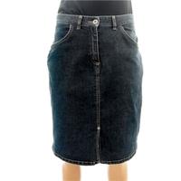 rohan size 10 dark blue denim midi skirt