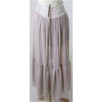 romeo and juliet couture size m beige gypsy style long skirt