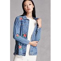 Rose Embroidered Denim Jacket