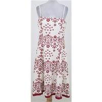 Rosanna - Size: 12 - Cream and wine embroidered dress