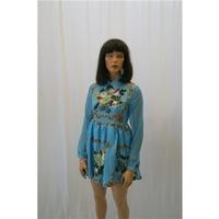 Romwe Small Cornflower Blue Floral Patterned Dress