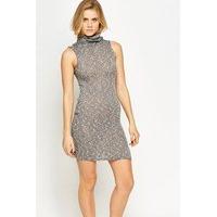 Roll Neck Speckled Bodycon Dress