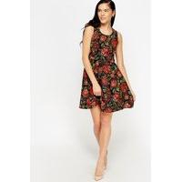 Rose Print Skater Dress