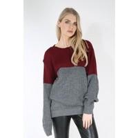 Roz Long Sleeves Round Neck Block Stripe Jumper