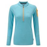 Ronhill Infinity Long Sleeve 1/2 Zip Running Top - Womens - Surf/Neon Peach