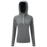 Ronhill Momentum Victory Hoodie - Womens - Grey Marl/Surf