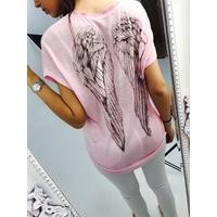 rosabel glitter v neck angel back tee