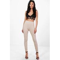 rouched ankle jersey leggings stone