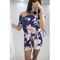 romie floral print bardot playsuit