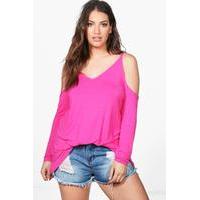 roxanne open shoulder swing top cerise