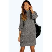 roll neck mam jumper dress grey