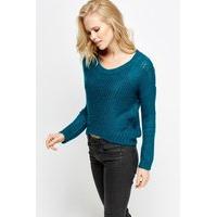 Round Neck Knitted Dipped Jumper