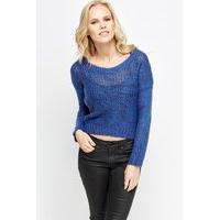 Round Neck Knitted Dipped Jumper