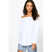 Romia Button Through Off The Shoulder Top - ivory