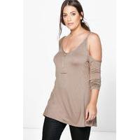 roxanne open shoulder swing top mocha