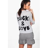 rock love knitted top grey