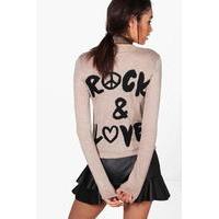 rock love knitted top beige