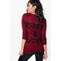 Rock & Love Knitted Top - wine