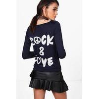 Rock & Love Knitted Top - navy