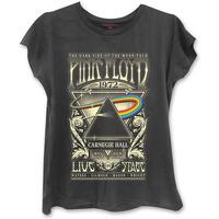 Rockoff Trade Women\'s Pink Floyd Carnegie Hall Fitted T-shirt, Black, 12