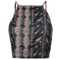 Rock and Rags Feather Print Crop Top