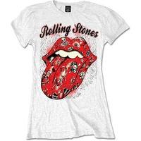 rolling stones tattoo flash white ladies t shirt size small