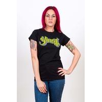 Rock Off Women\'s Ghost Green Grey Keyline Logo Slim Fit Short Sleeve T-shirt, 