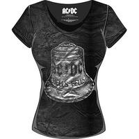 rockoff trade womens hells bells acid wash t shirt grey x small